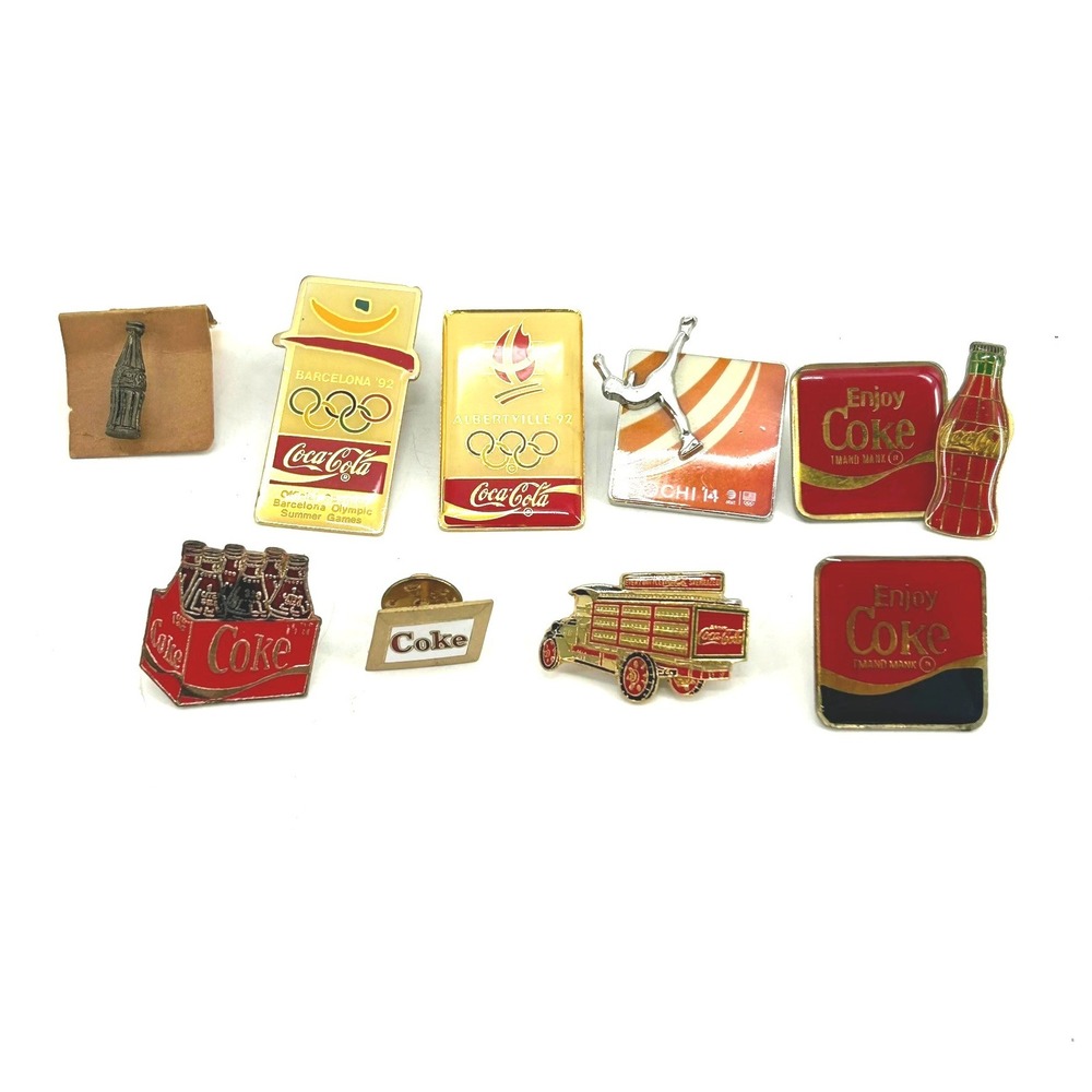 VTG Coca-Cola Pins Olympic Lot 10 Barcelona Albertville 92 Sochi 14 Coke Truck